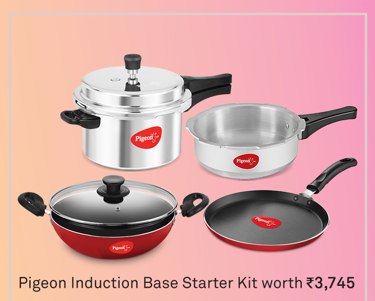 Pigeon 2020 Combo Offers - Induction Base 4-in-1 Starter Kit - KITCHEN MART