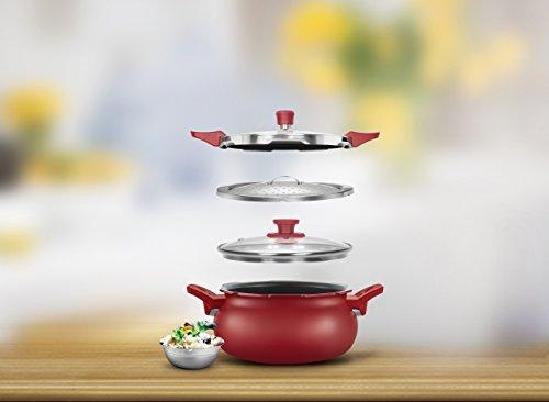 Pigeon All in One Super Cooker, 5 litres, Red - KITCHEN MART
