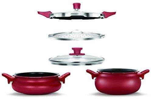 Pigeon All in One Super Cooker Value Pack - Red (3 & 5Ltr) - KITCHEN MART