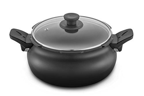 Pigeon by Stovekraft All in One Ceramic Super Cooker, 5 Liters, Black/Transparent - KITCHEN MART