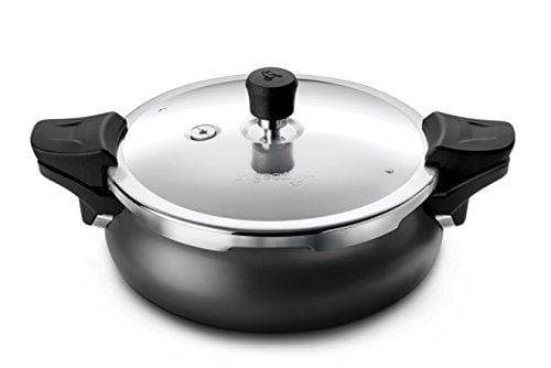 Pigeon By Stovekraft Belita Hard Anodized Super Cooker Set, 4-Pieces, Black - KITCHEN MART