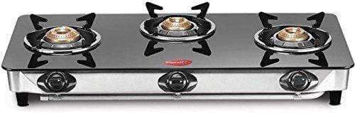 Pigeon by Stovekraft Blaze Glass 3 Burner Gas Stove, Black - KITCHEN MART