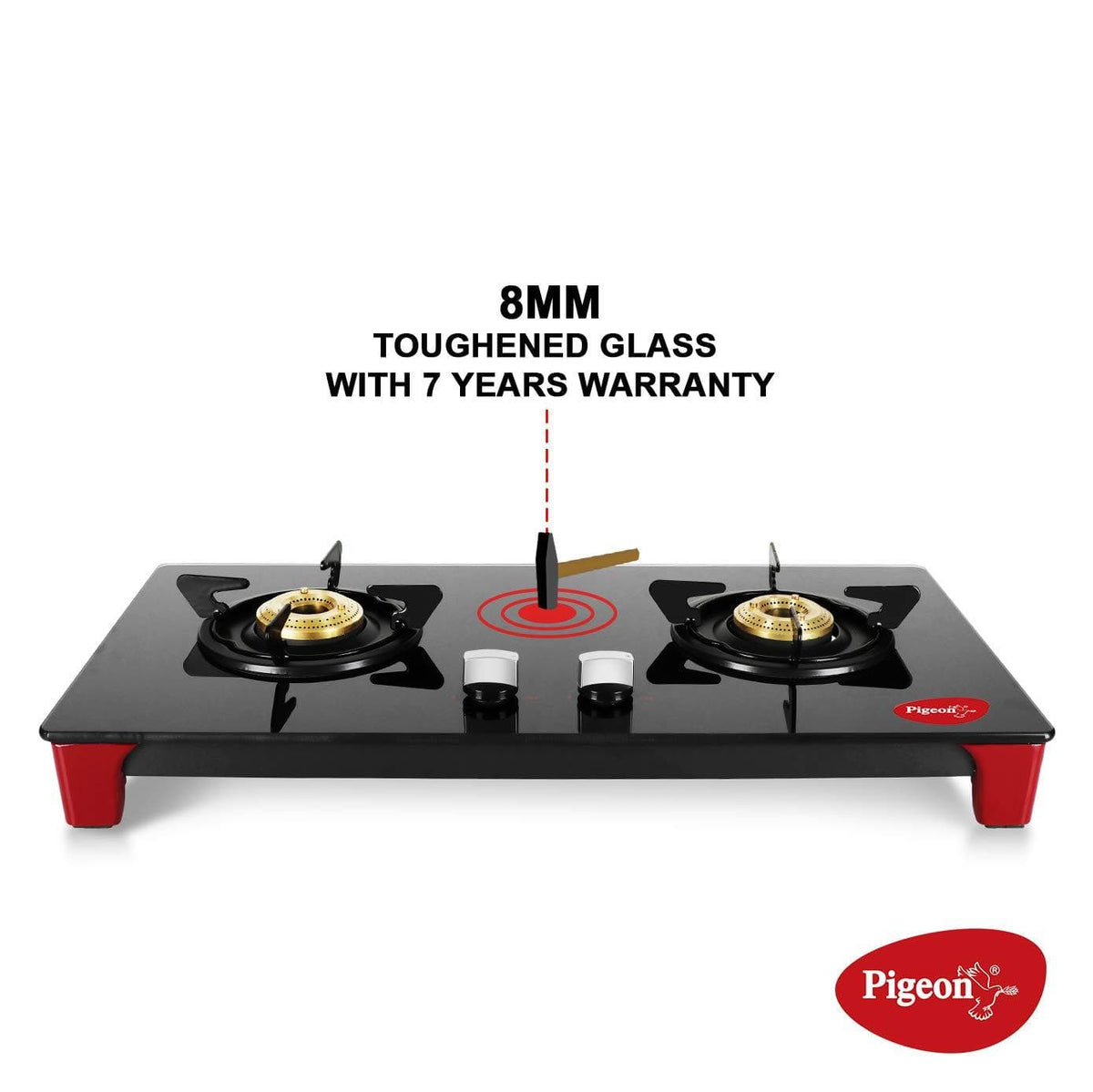 Pigeon by Stovekraft Infinity - 2 Burner Glass Top LPG Stove - KITCHEN MART