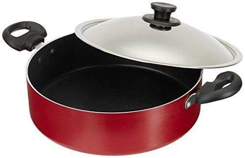 Pigeon by Stovekraft Non-Stick Biriyani Pot with Lid, 5 Litres,Red and Black - KITCHEN MART