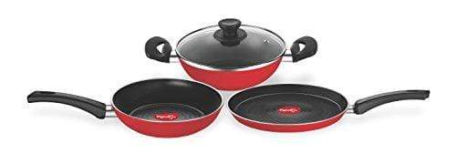 Pigeon Carlo Induction Base Aluminium Cookware Gift Set, 4-Pieces, Red - KITCHEN MART
