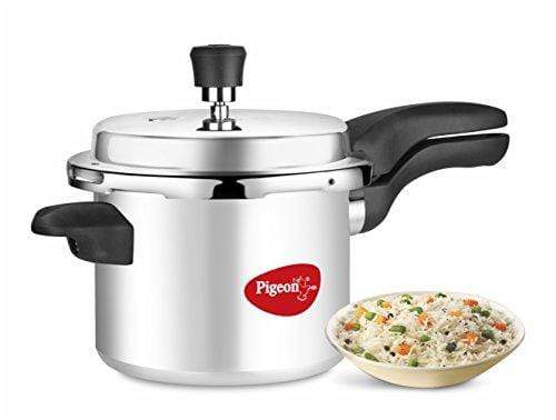 Pigeon Deluxe Aluminium Pressure Cooker, 5 Litres, Silver - KITCHEN MART