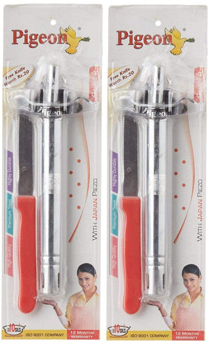 Pigeon Gas Lighter Super with Stand & Free Knife - KITCHEN MART
