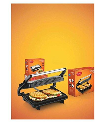 Pigeon Sandwich Griller & Pannini Maker 2 Slice 700Watts - Black - KITCHEN MART