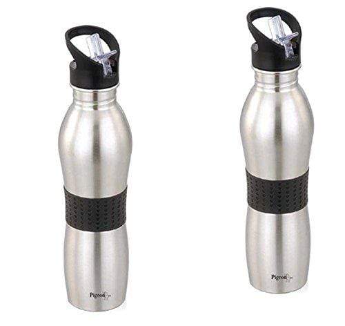 Pigeon Stainless Steel Playboy water bottle 700ml(Set of 2)Silver - KITCHEN MART
