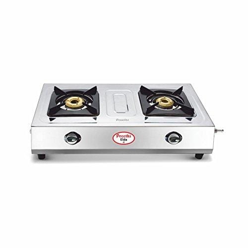 Preethi Elda Stainless Steel 2-Burner Gas Stove - KITCHEN MART