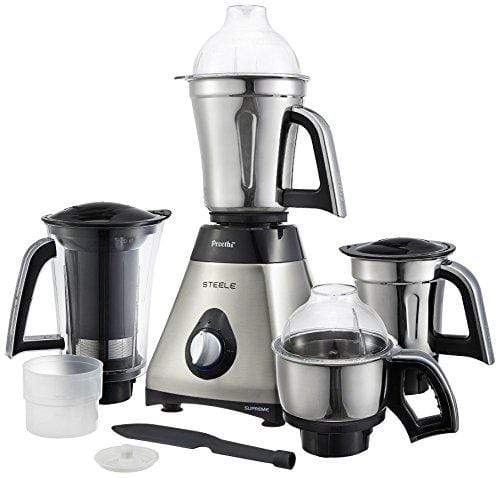 Preethi Steel Supreme MG-208 750-Watt Mixer Grinder (Silver/Black) - KITCHEN MART