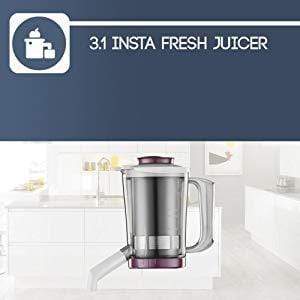 Preethi Taurus MGA-217 750-Watt Mixer Grinder with 4 Jars (White/Dark Violet) - KITCHEN MART