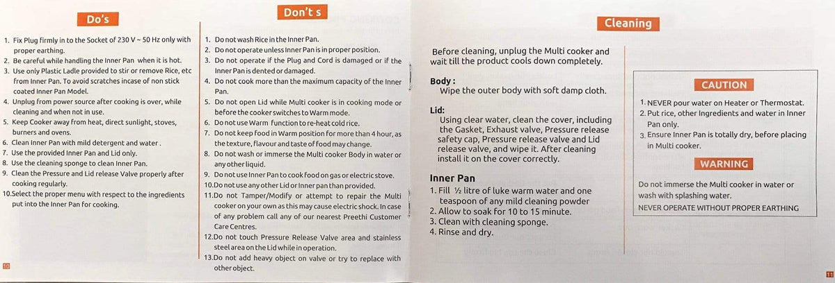 Preethi Touch Electric Pressure Cooker 6litres-1000watts (Model: EPC005) - KITCHEN MART