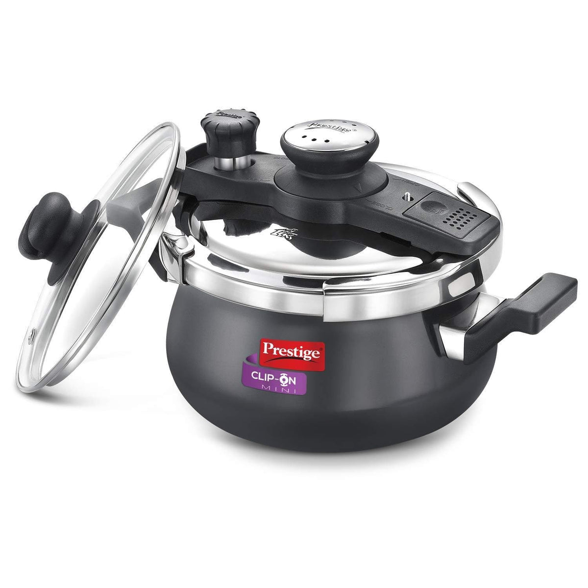 Prestige ClipOn Mini Induction Base Hard Anodised Pressure Cooker with Lid 180mm (Mini) - KITCHEN MART