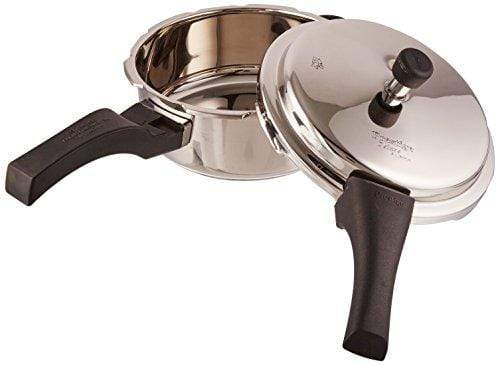 Prestige Deluxe Stainless Steel Mini Handi Pressure Cooker, 3.3-Liter