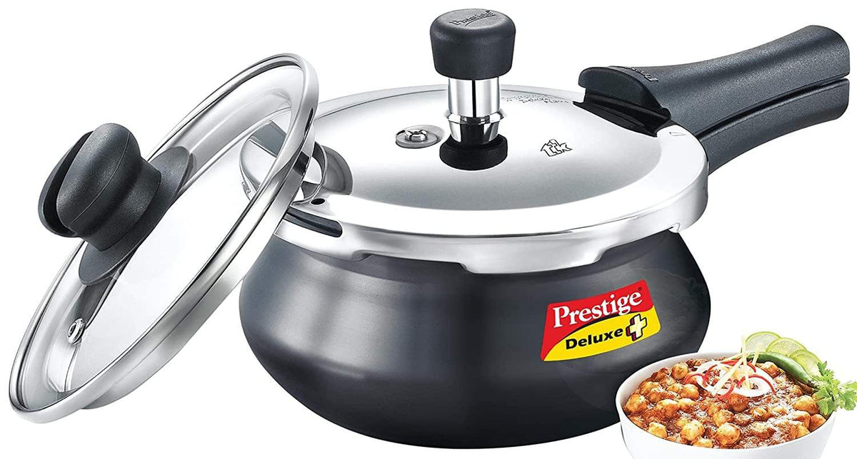 Prestige Deluxe Duo Plus Induction Base Aluminium Pressure Cooker - KITCHEN MART