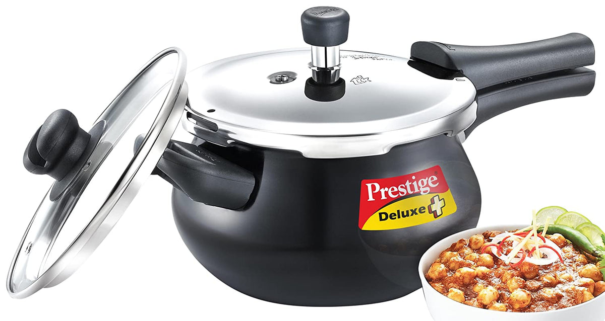Prestige Deluxe Duo Plus Induction Base Aluminium Pressure Cooker - KITCHEN MART