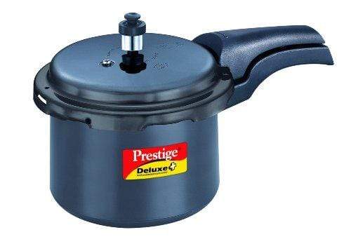 Prestige Deluxe Plus Hard Anodized Outer Lid Pressure Cooker, 3 Litres, Black - KITCHEN MART