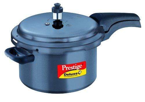 Prestige Deluxe Plus Hard Anodized Outer Lid Pressure Cooker, 7.5 Litres, Black - KITCHEN MART