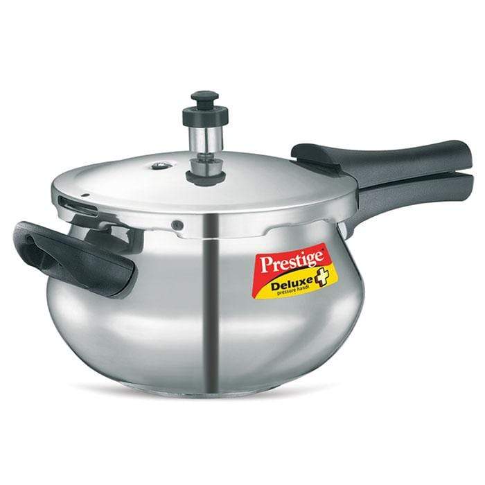 Prestige Deluxe Plus Induction Base Aluminium Pressure Cooker Handi - KITCHEN MART