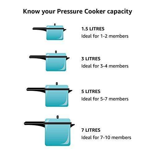 M&M - Preethi Hard Anodized Induction Compatible Lid Pressure Cooker 3  Litres Black