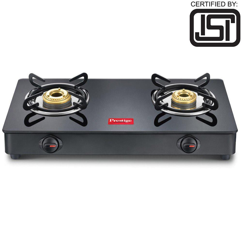 Prestige Magic Glass Top GTMC 02, Manual Gas Stove  (2 Burners), ISI Certified - KITCHEN MART