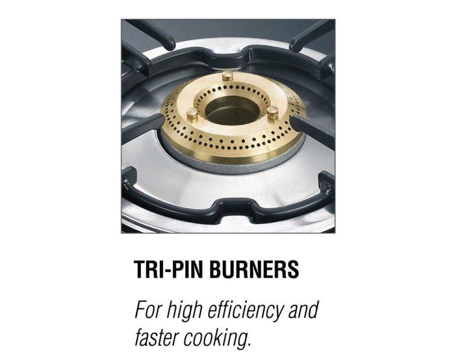 Prestige Marvel Plus Glass 4 Burner Gas Stove (Black) (ISI Certified) - KITCHEN MART