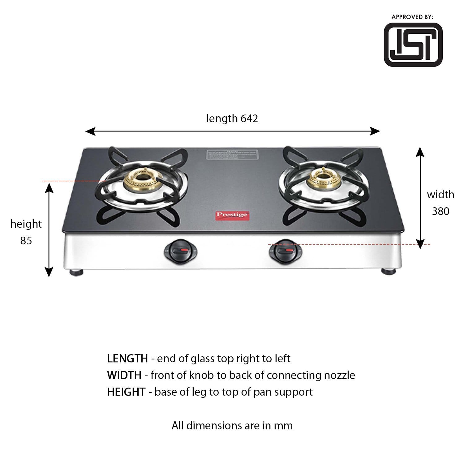 Prestige 3 burner gas deals stove marvel plus