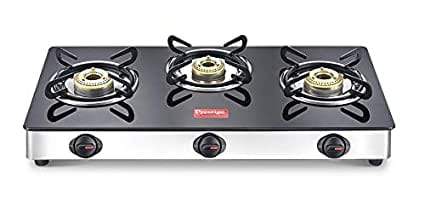 Prestige Marvel Plus Stainless Steel 3 Burner Gas Stove (GTM 03 LSS) (ISI Certified) - KITCHEN MART