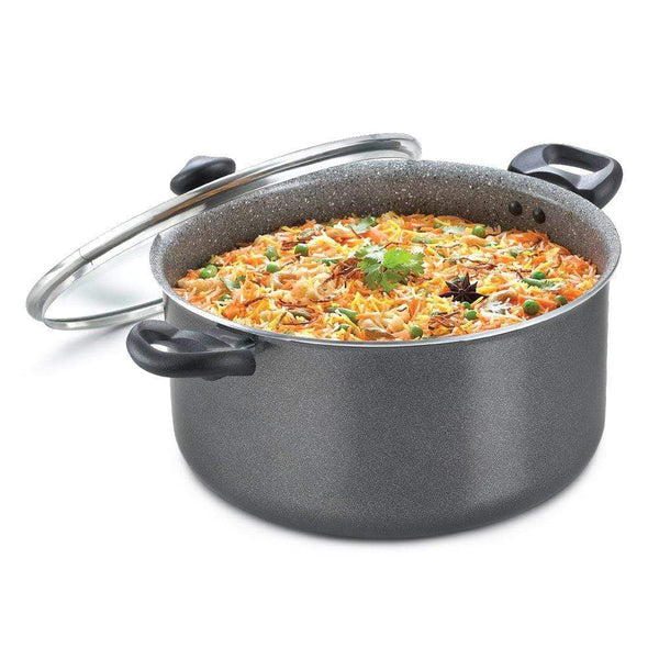 Prestige Omega Select Plus Non-Stick Biryani Pot Cooking Pot Serving Pot 16  LTR