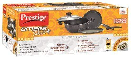Prestige Omega Select Plus Non-Stick BYK Set, 3-Pieces, Gas-stove compatible only - KITCHEN MART