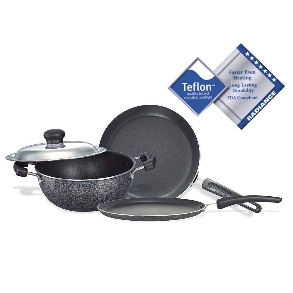 Prestige Omega Select Plus Non-Stick BYK Set, 3-Pieces, Gas-stove compatible only - KITCHEN MART