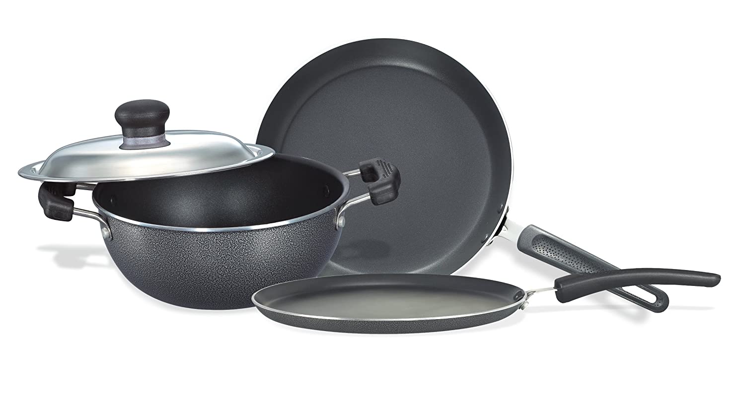 Prestige Omega Select Plus Non-Stick BYK Set, 3-Pieces, Gas-stove compatible only - KITCHEN MART