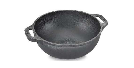 Prestige Pre-Seasoned Cast Iron Kadai, 26cm