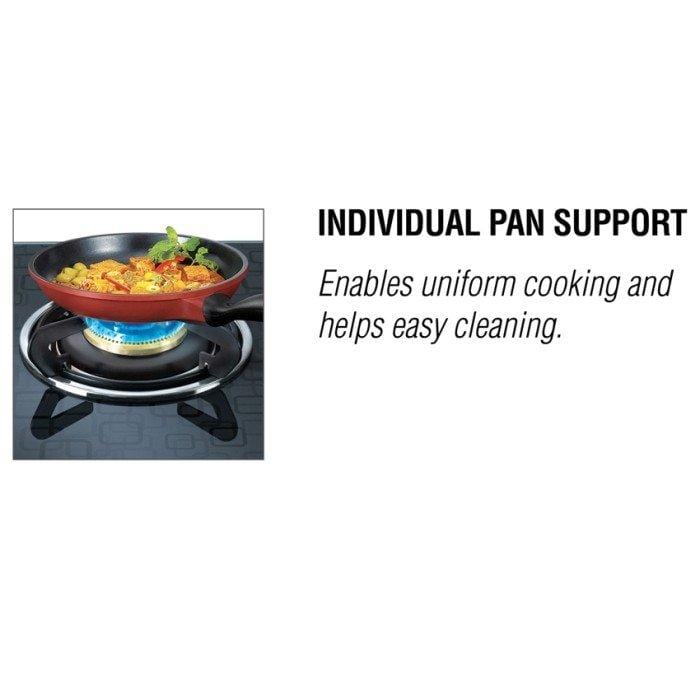 Prestige Premia Schott Designer Series GlassTop, 3 Burner Gas Stove, Black (GTS 03D) - KITCHEN MART