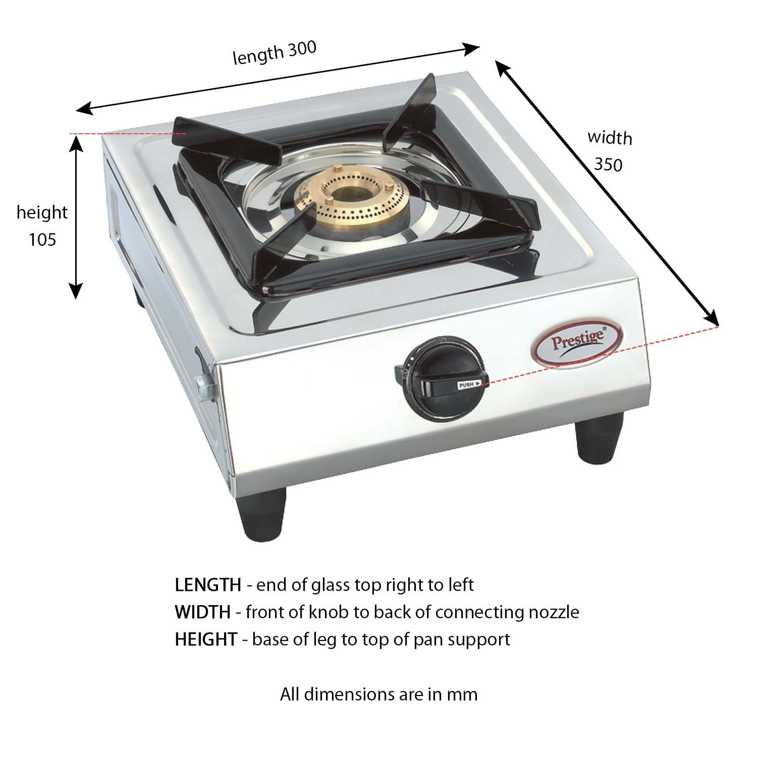 Prestige gas deals stove back nozzle