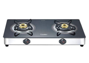 Prestige Royale Plus Schott Glass 2 Burner Gas Stove, SS (GTS 02SS) - KITCHEN MART