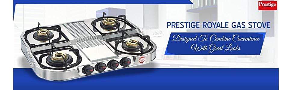 Prestige Stainless Steel 4 Burner Gas Stove - KITCHEN MART