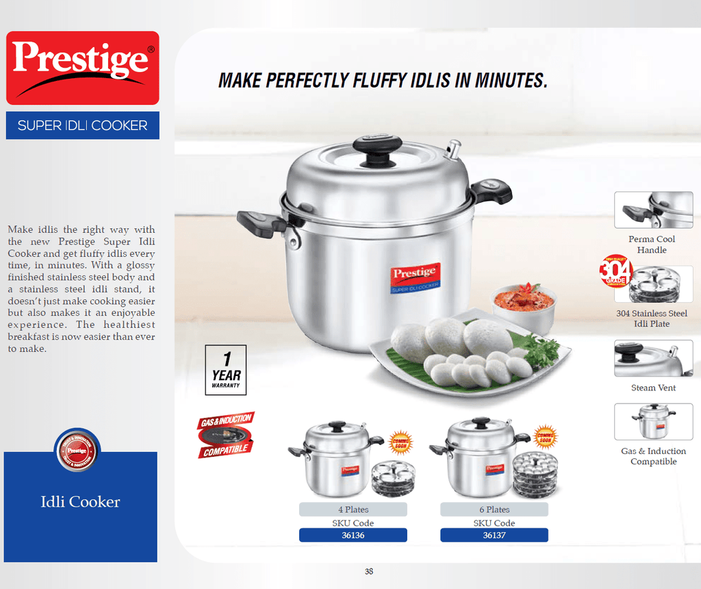 Prestige pressure cooker best sale with idli stand