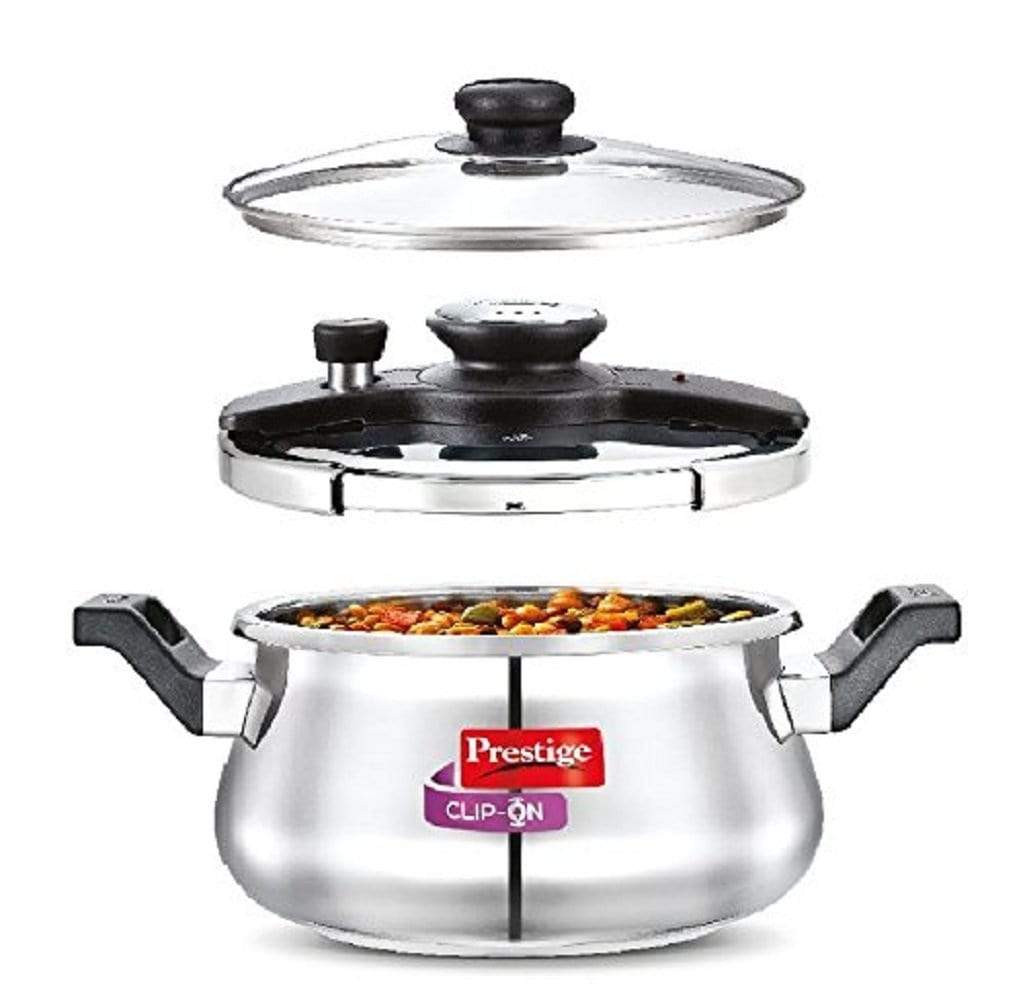 Prestige Svachh Clip-on 5 Litre Stainless Steel Pressure Handi - KITCHEN MART