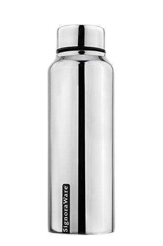 Signoraware Aqua Stainless Steel Water Bottle, 500ml/30mm, Silver - KITCHEN MART