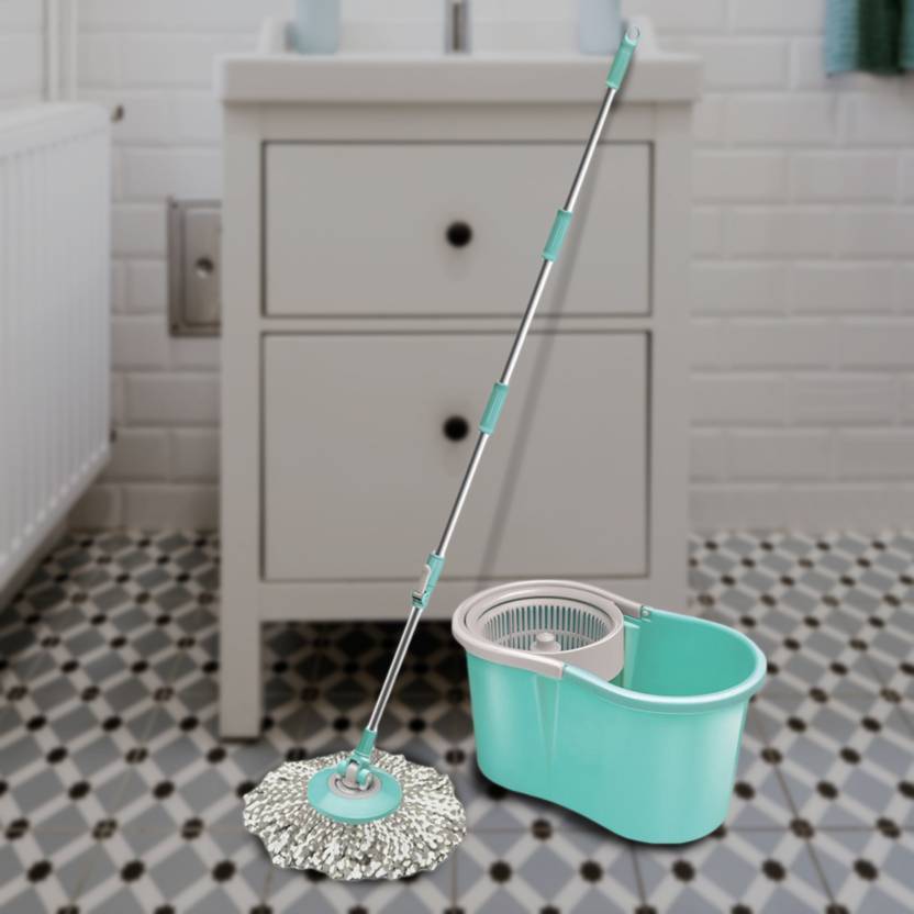 Spotzero By Milton Compact Spin Mop, Aqua Green - KITCHEN MART