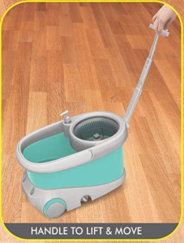Spotzero By Milton Wave Spin Mop, Aqua Green - KITCHEN MART