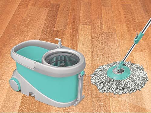 Spotzero By Milton Wave Spin Mop, Aqua Green - KITCHEN MART