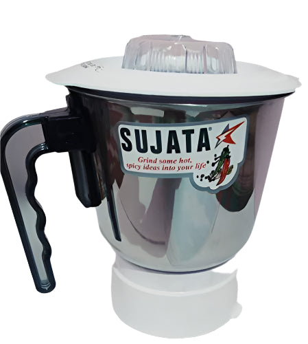 Sujata Grinder and Chutney Jars Combo (1 L & 250 ml, Silver)