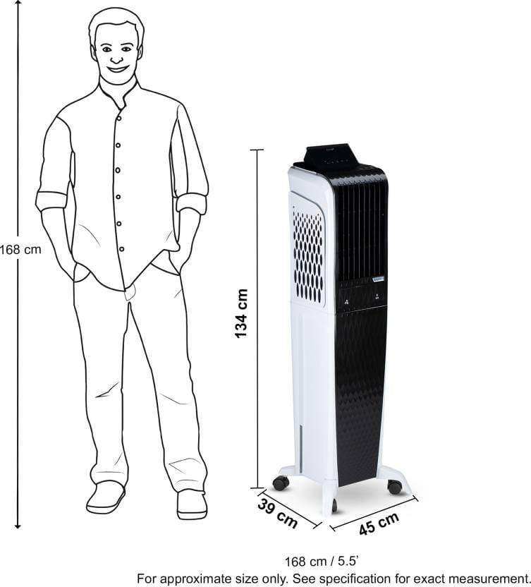 symphony Diet 3D 55i+ Tower Cooler - 55 Litres, White - KITCHEN MART