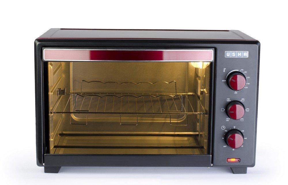 Usha 29L (OTGW 3629R) Oven Toaster Grill (Wine &amp; Matte Black) - KITCHEN MART