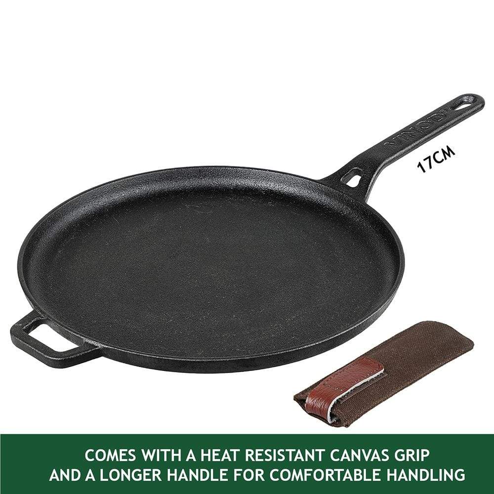 Vinod Legacy Pre - Seasoned Cast Iron Dosa Tawa - 28 Cm - KITCHEN MART