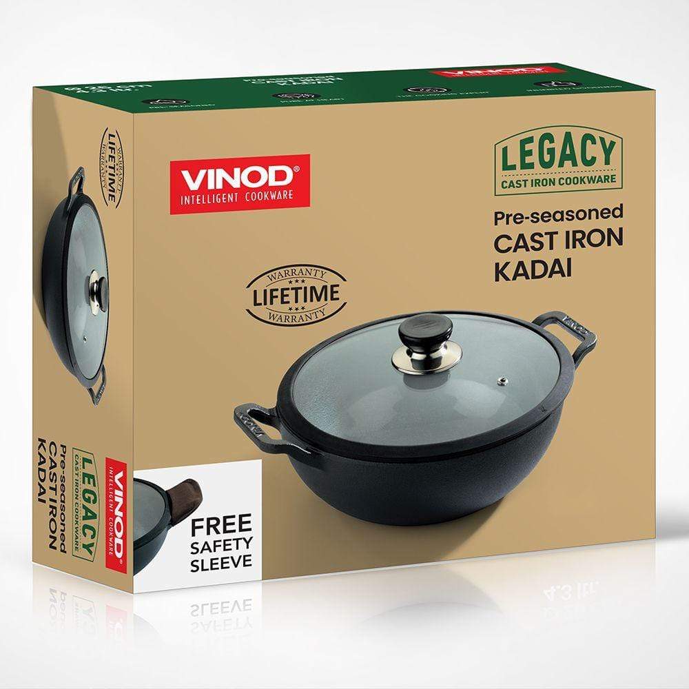 Vinod Legacy Pre Seasoned Cast Iron Kadai - KITCHEN MART