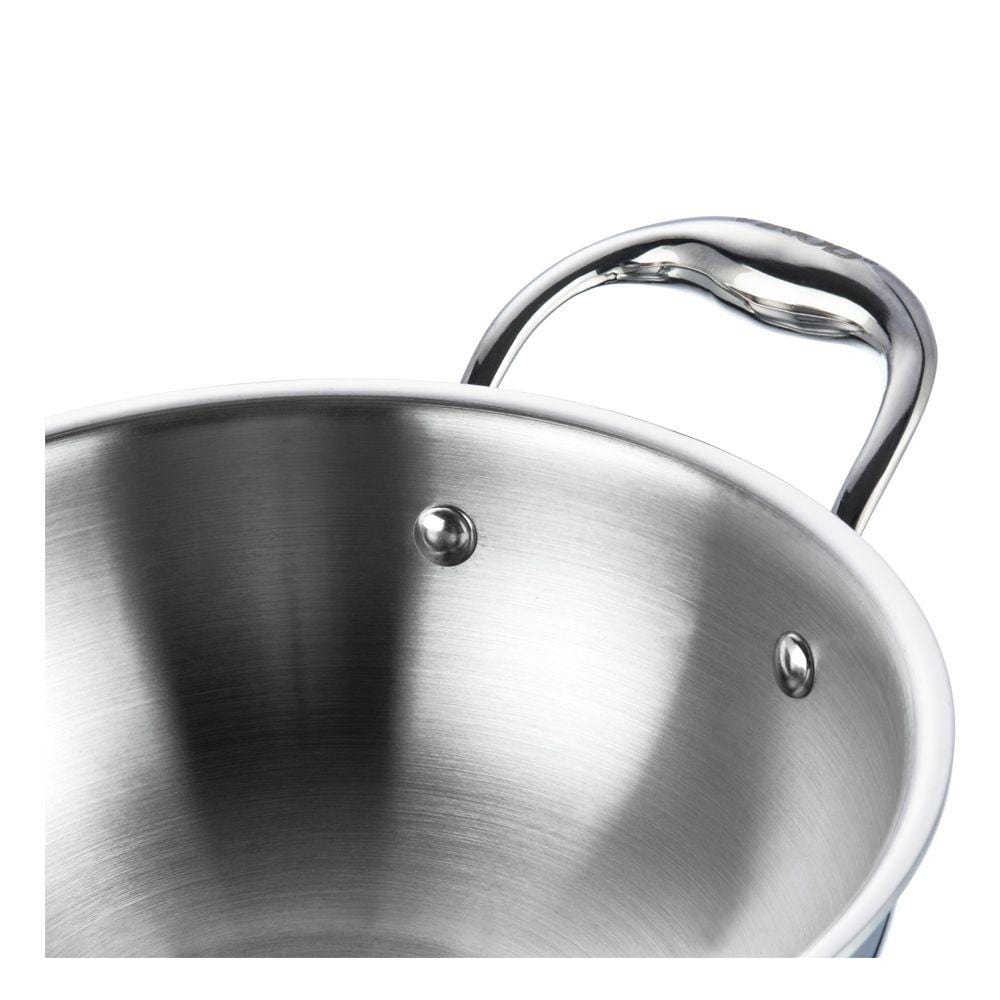 Vinod Platinum Kadai Triply Stainless Steel | Suitable For Indian Cooking,  Sauces, Stews, Soups | Deep/Extra Deep Kadai With Lid | Induction, Electric